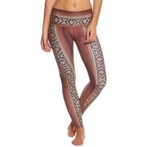 Teeki Red Border Town Yoga Leggings Size S